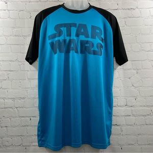 Star Wars Logo Blue and Black Short Sleeve T-shirt